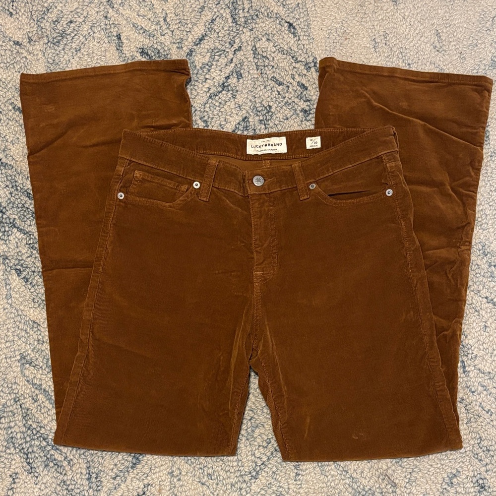 Lucky brand corduroy brown boot cut pants size 10/30 regular
